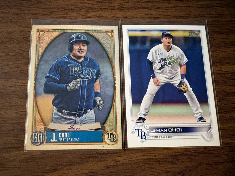 Ji-Man Choi 2 card lot 2021 2022 Topps #183 Gypsy Queen #284 Tampa Bay Rays