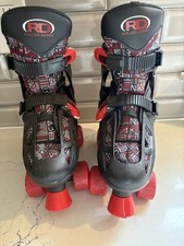 Roller Derby Trac Star Youth Adj Skates 3 - 6 Black  Red Indoor Outdoor