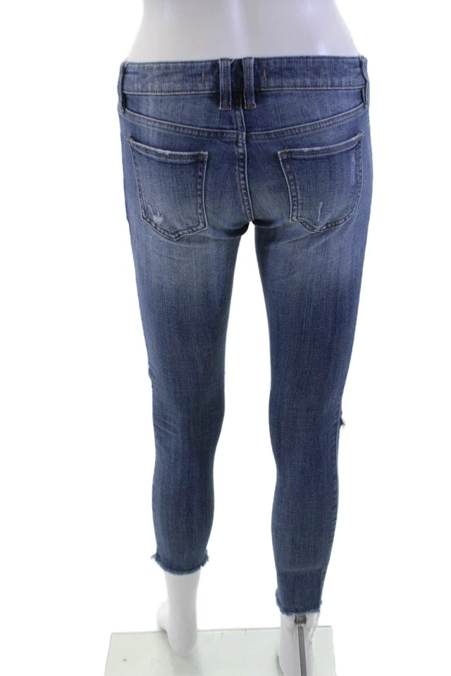 Pantalones de mezclilla ajustados al tobillo azul tiro bajo grunge talla 1 de Eunina para mujer Foto 3 de 4