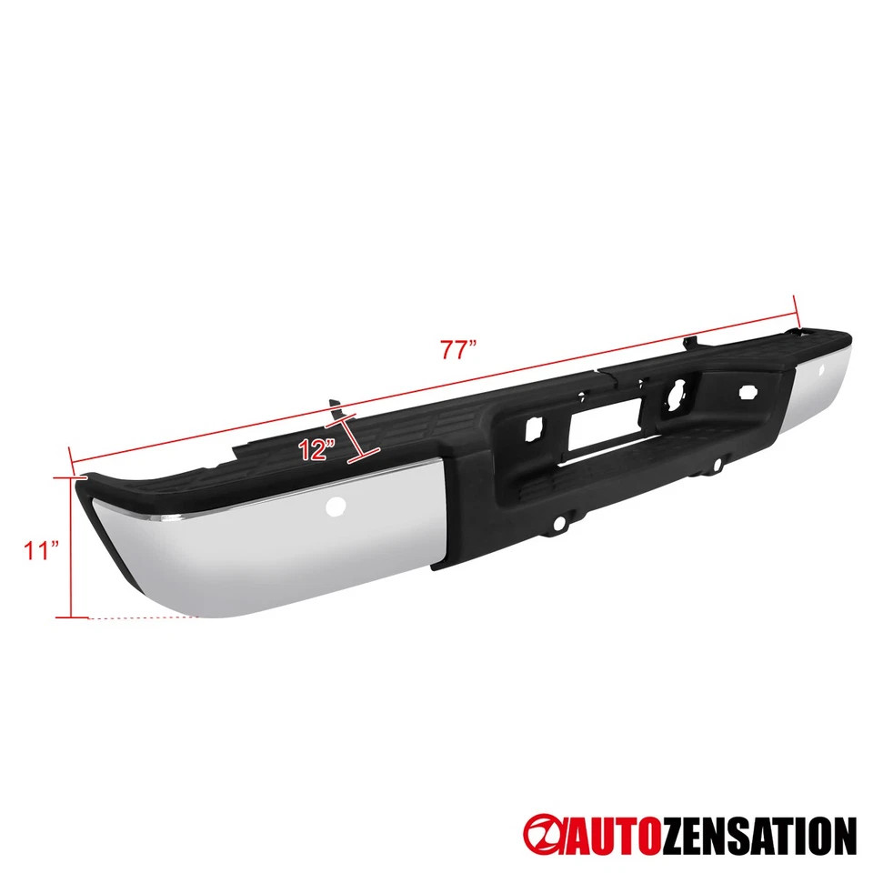 Fit 2007-2011 Chevy GMC Silverado 1500 Rear Step Bumper+Top Pad w/ Sensor Hole Foto 3 de 4
