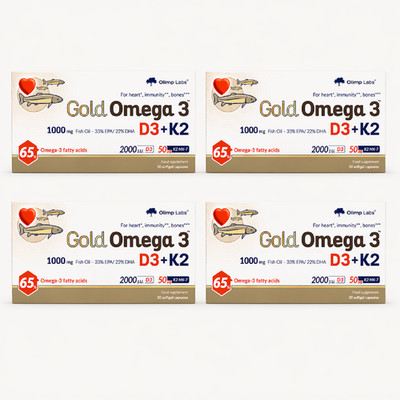 GOLD OMEGA 3 D3 + K2   30 120 Kapseln   VITAMIN D3 & K2 & E   Fettsäuren EPA DHA