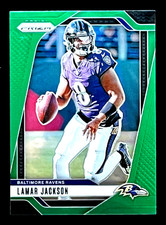 Lamar Jackson 2024 Panini Prizm Freen Holo Prizm Baltimore Ravens #19