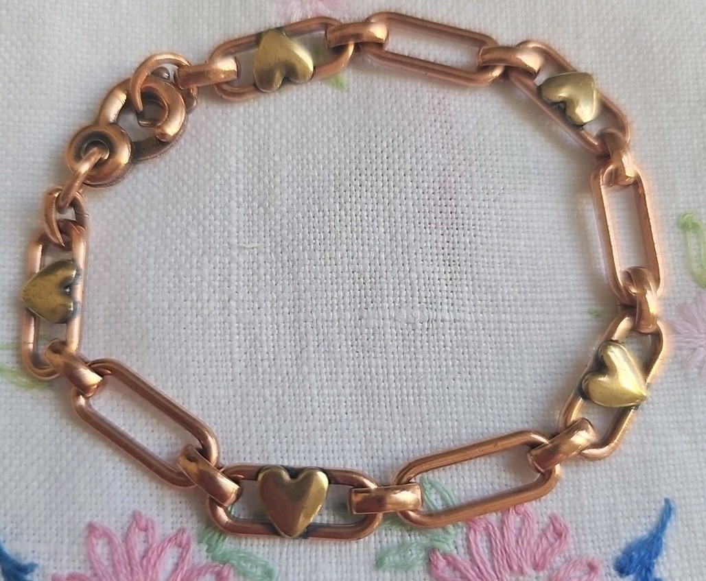 Vintage ''Solid Cooper'' Signed Chain Link with H… - image 1