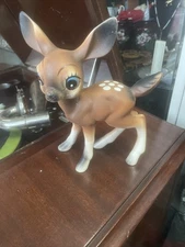 VINTAGE MID CENTURY CERAMIC DEER FIGURINE LARGE EYES, LONG LEGS Enesco