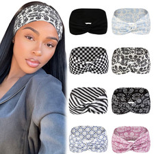 Tobeffect 8 Pcs Turban Headbands for Women, Boho Stretchy Hairbands Fashion