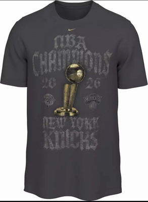 Nike New York Knicks 2026 NBA Champions Limited Edition Locker Room T-Shirt Gray
