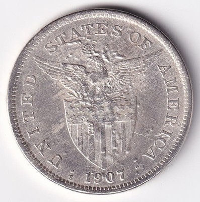 3*t様 1907年 米領フィリピン 1ペソ 銀貨 1907年 フィリピン 1ペソ アメリカ領 銀貨 古銭 希少硬貨 1907年
