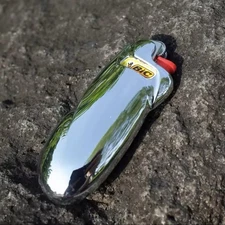 Shiny Zinc Alloy Chrome Metal Lighter Case, Lighter Sleeve for J5 BIC Lighter