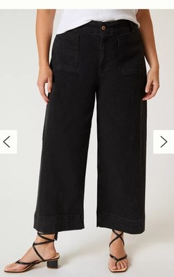 Anthropologie 22w Black The Skipper Wide-Leg Jeans
