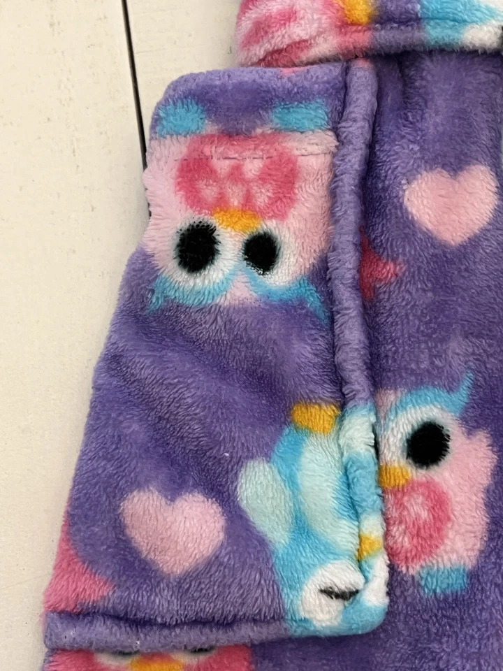 Komar Niños/Niñas Púrpura Búhos Invierno Pijama Vellón Bata de Baño con Cinturón Talla 10/12 Foto 3 de 4