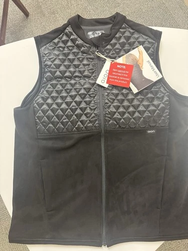 Aion Men's Boardroom Weighted Vest Black XXL Quilted Full Zip Pockets Stand-Up - product listing photo