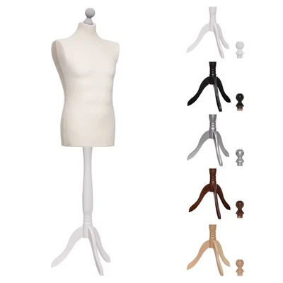 DUMMYDOLL ® Schneiderpuppe männlich, creme, Holzdreibein, Schaufensterpuppe, 48/50 & 50/52