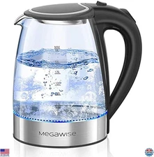 1.8L Glass Electric Kettle with LED Light, Auto Shut-Off, Fast Boiling