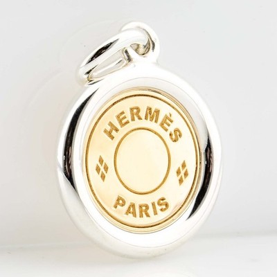Hermès Anhänger 925 Silber 750/18K Gelbgold 24mm