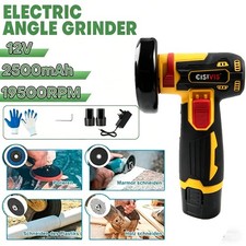 Mini Cordless Angle Grinder Polishing and Cutting Machine+2Battery+Charger 12V