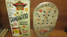 Vintage Marx Dingaroo Arcade Pinball Tabletop game with stand in original box