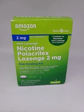 Amazon Basic Care Nicotine Polacrilex Mini Lozenge, 2 mg (135 count) Exp 07/2027
