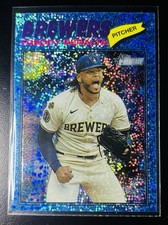 Freddy Peralta 2026 Topps Heritage #291 Chrome Light Blue Sparkle Refractor