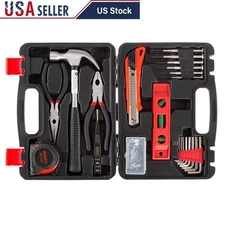 102 Piece Tool Set W/ Hard Plastic Carrying Case DIY Repair Home Projects New