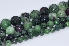 Natural Green Ruby Zoisite Bead Grade AA Round Loose Beads 4/6-7/8/10-11/11-12MM