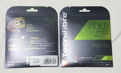 NEW Tecnifibre Multi feel Tennis string 17Ga. 1.25mm 12M-40ft.  Black x2