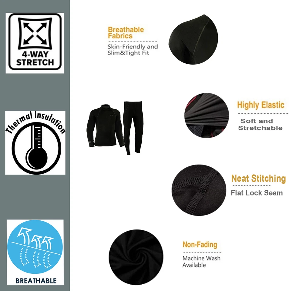 High Neck Thermal Motorcycle BaseLayer Motorbike Under Suit Sports Shirt Trouser - Image 4 of 4