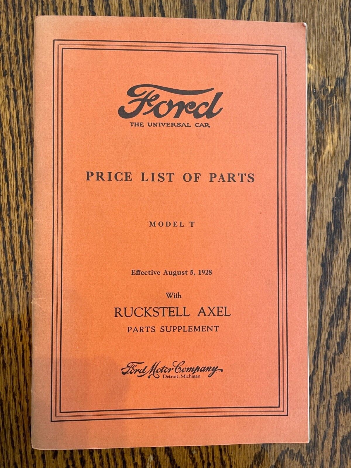 PRICE LOWERED Ford Model T Price List of Parts August 5, 1928 & 4 Model ...