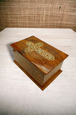 Wooden Urn for Human Ashes Beautiful Cross Engraved Design -Wooden Urns