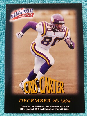 1997 FLEER CRIS CARTER MILLION DOLLAR MOMENTS #38 MINNESOTA VIKINGS MDM