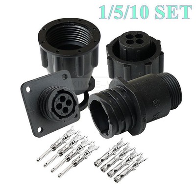 4 Polig Tyco/AMP CPC Auto/Kfz Rund Steckverbinder Stecker Buchse Reparatursatz