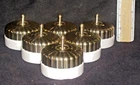 6 Vintage Brass and Ceramic Electric Switch Button Set Cup Cake 1 Way Home Dacor
