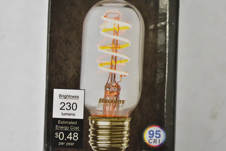 Bulbrite Curved LED Filament Vintage Style Light Bulb 4W Dimmable 776511 - Image 2 of 4