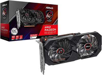 AMD Radeon RX 6500 XT Phantom Gaming D 4GB OC GDDR6 0Db Silent Cooling 18 Gbps 6