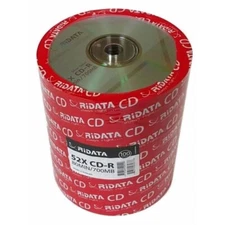100 Ritek Ridata 52X CD-R CDR Branded Logo Blank Disc Media 80Min 700MB