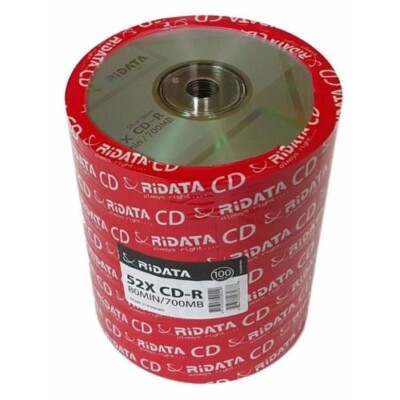 500 Ritek Ridata 52X CD-R CDR Branded Logo Blank Disc Media 80Min 700MB