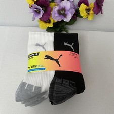 Puma boy's 10 pair moisture wicking crew socks, Choose size color, NWT