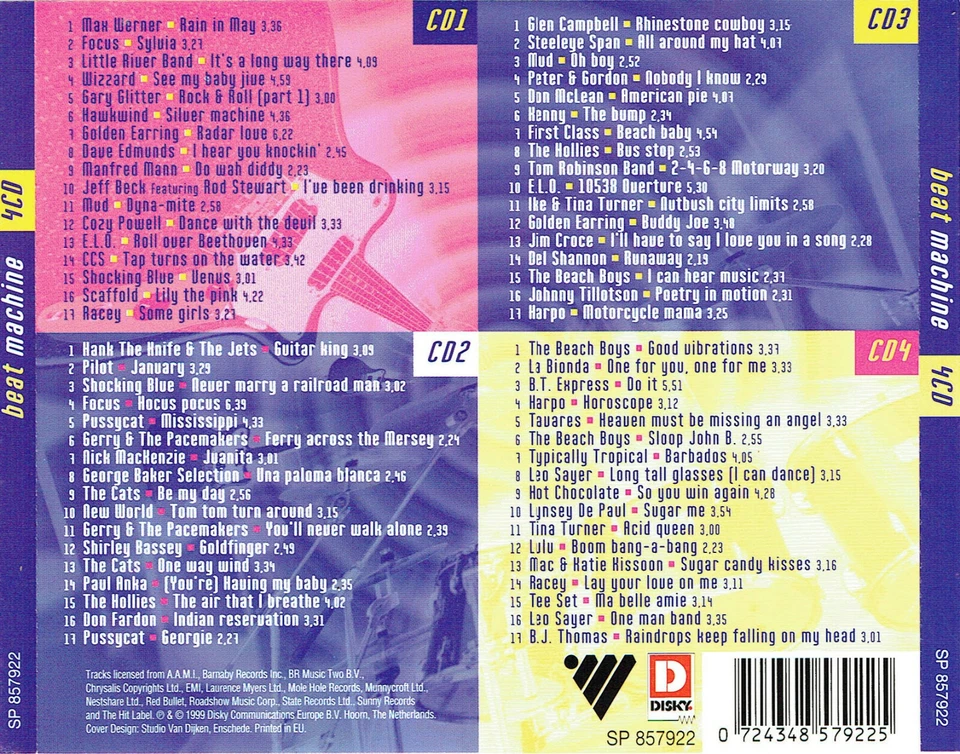 (4-CD's) Beat Machine - New World, Racey, Harpo, Kenny, Hawkwind, Max Werner - Bild 2 von 2