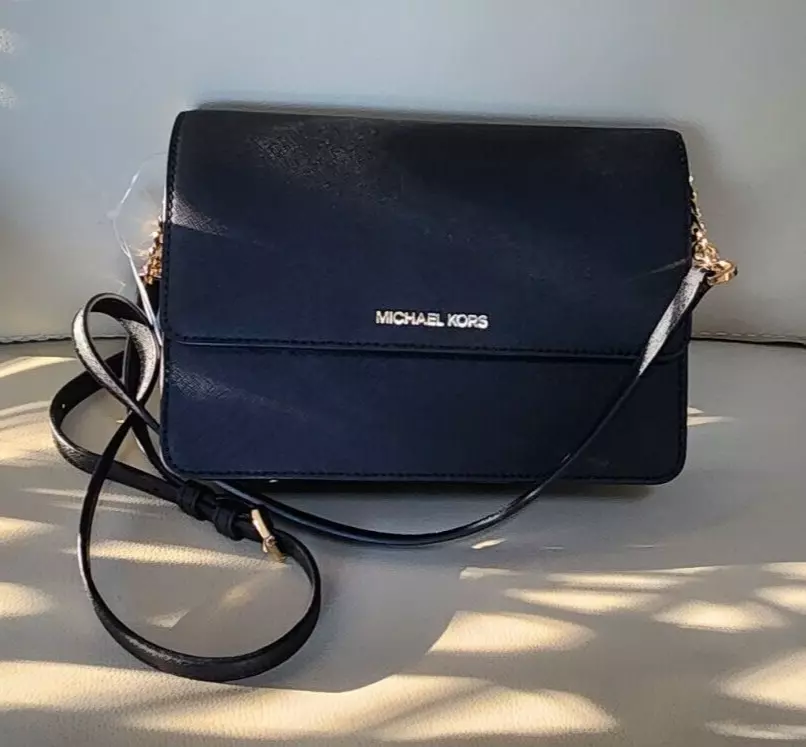 Michael Kors Daniela Large Saffiano Leather Crossbody Bag (black):  Handbags