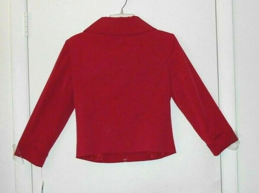 Chaqueta Blazer Mujer Bellamente Diseñada Roja Doble Bolsillos Grande Abotonada Talla S Foto 4 de 4