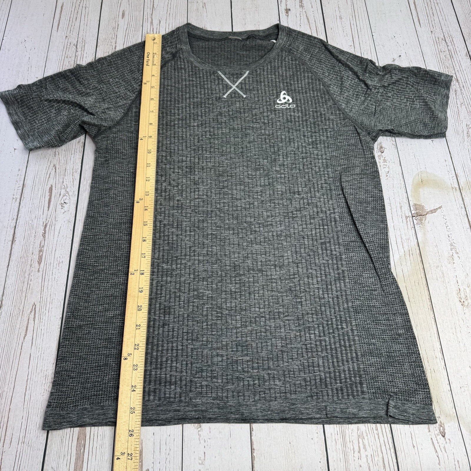 ODLO Kinship Short Sleeve Base Layer T Shirt Mens Size Small Gray Tee