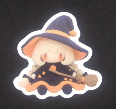 Little Witch Cute Adorable Crochet Friends Sticker 2'' (N)