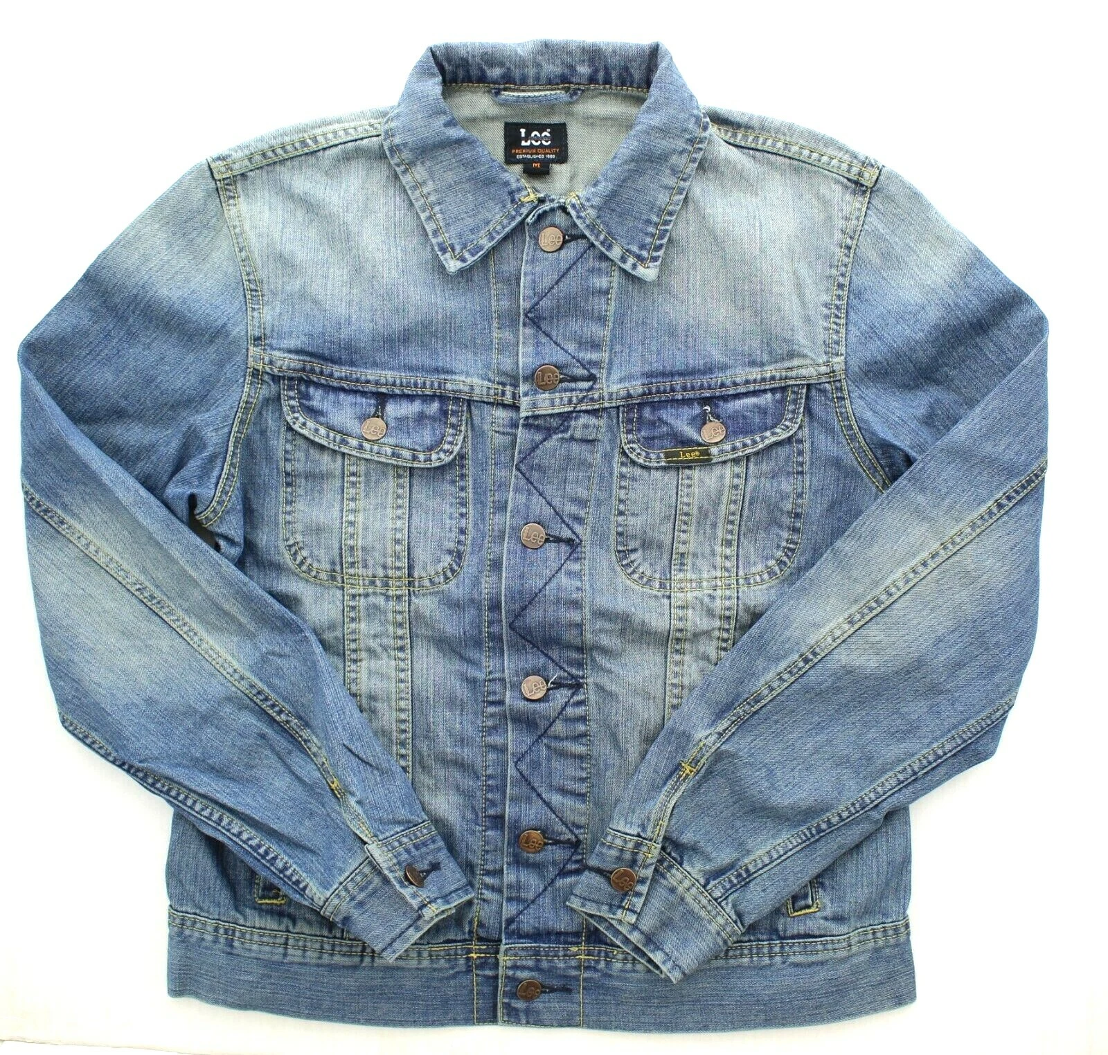 Lee Trucker Jean Jacket Men's Classic Cotton Denim Coat, 4 Pocket Button Up
Opens in a new window or