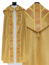 Gold Semi Gothic Cope with stole Vestment Capa pluvial Dorada Piviale KY114G63p