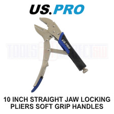 US PRO Tools 10 Inch Straight Jaw Locking Pliers With Soft Grip Handles 1849
