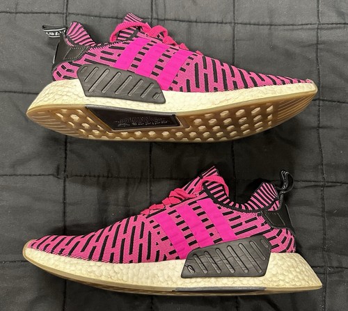 Adidas Nmd R2 Primeknit Boost Japan Shock Pink Sneakers BY9697 Men Size 11 - Picture 3 of 13