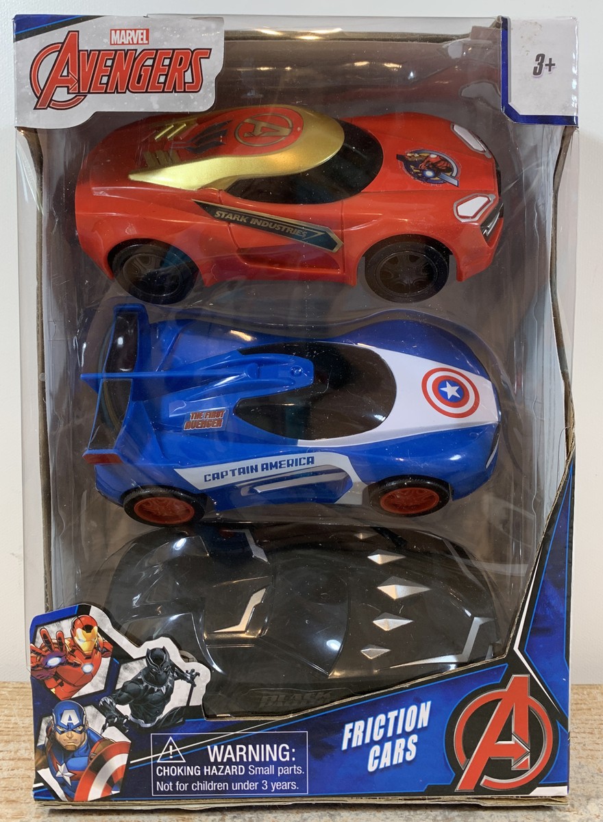 Marvel Avengers 3pk Friction Cars Captain America Black Panther