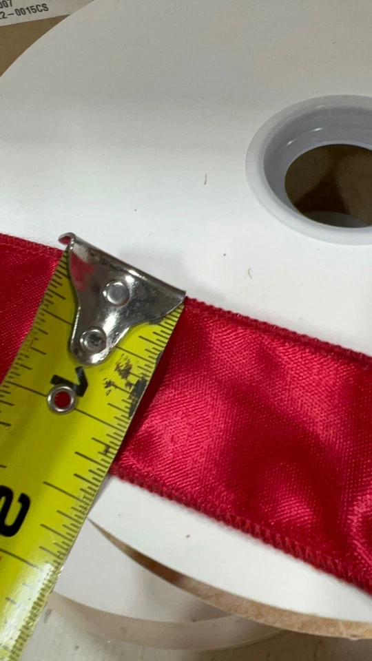 Red Satin WIRED ribbon (box of 6/50 yards each).  300 yards total   1 3/8" wide - Image 3 of 4