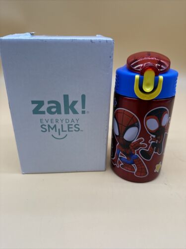 Zak Designs Marvel Spider-Man 18/8 Single Wall Stainless Steel Kids Water Bottle - Picture 1 of 5