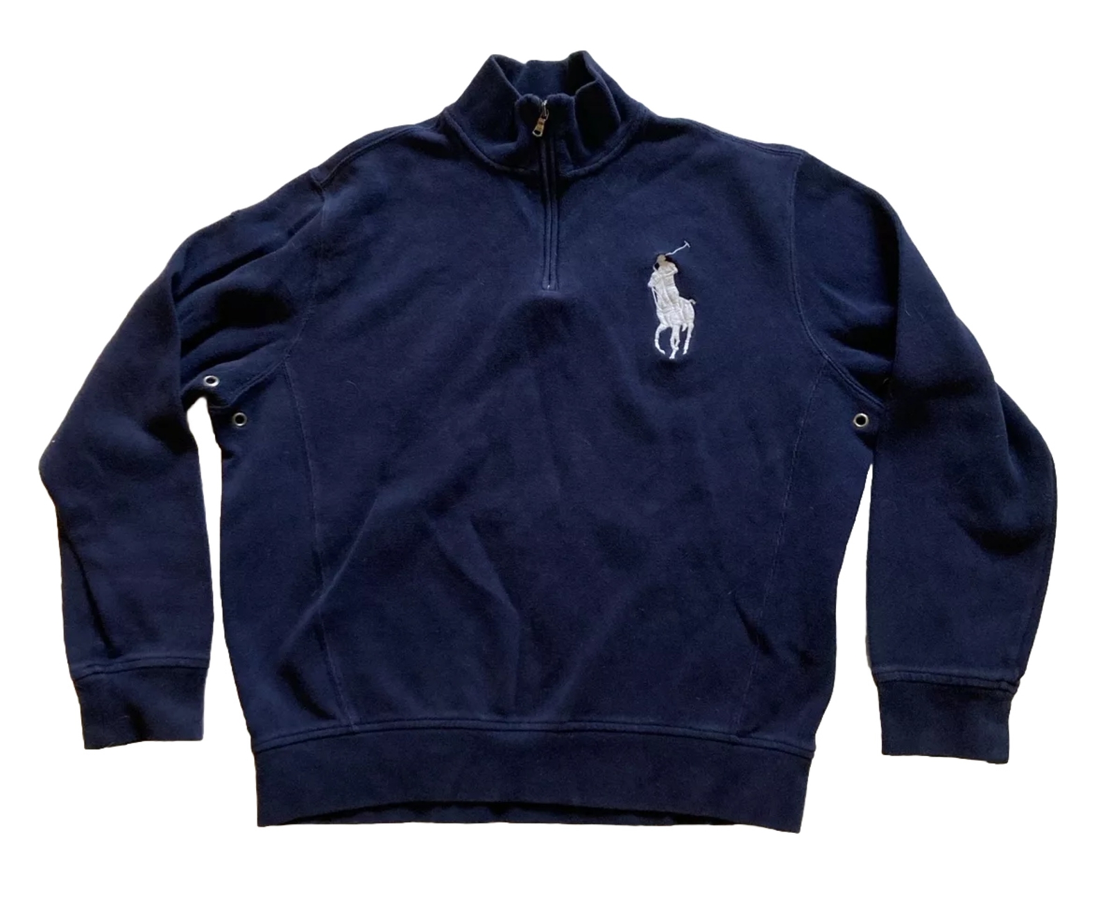Polo Ralph Lauren Big Pony 1 4 zip finto collo felpa uomo L blu navy usata in ottime condizioni