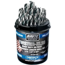 Champion 29 Piece Twister Brute Platinum XL28 HSS Mechanics Drill Bit Set